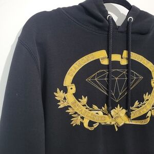 DIAMOND SUPPLY CO. MEN'S BLACK GOLDEN YEARS BLACK HOODIE SIZE MEDIUM